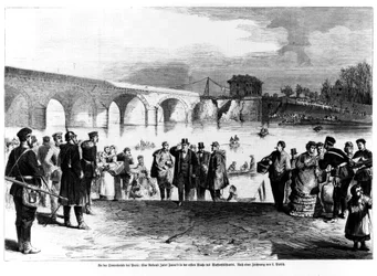 Jules Favre (1809-80) arrivant au Pont de Sèvres, illustration de 